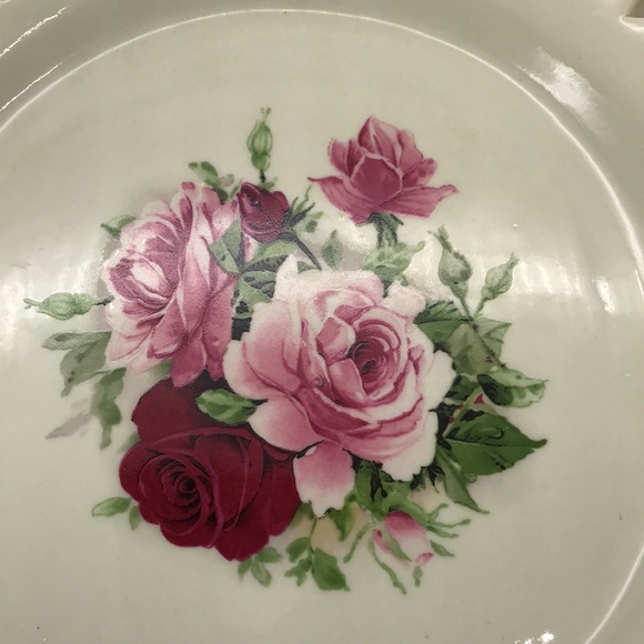 Vintage Formalities by Baum Bros Pink & Red Roses Plate - Picture 2 of 6